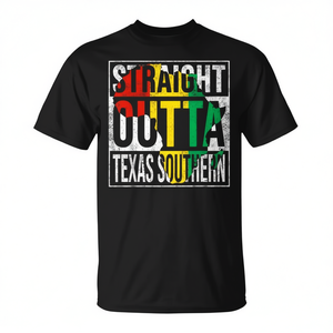 Maglietta Straight Outta Texas Southern nera unisex taglia adulto - Product Image 2