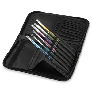 Kunden spezifische LOGO Farben Leder/Stoff Reiß verschluss Make-up Pinsel mit großer Kapazität Nagel halter Tasche Techniker Nagel bürste Aufbewahrung tasche