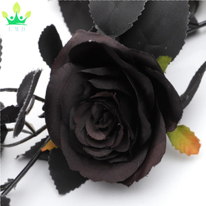 Vite artificiale di Rose nere da appendere con piante di edera rosa per decorazioni per la stanza Goth ghirlande di seta fiore di vite - Product Image 4
