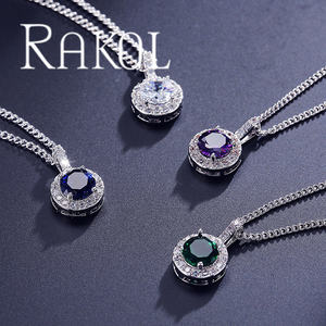 RAKOL NP060 Sterling Silver Zircon Adjustable <b>Accessories</b> Necklace - Product Image 1