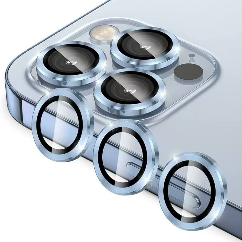 Metal Ring Camera Lens Protector Glass for iPhone 16 13 14 15 Pro Max ...