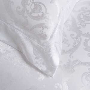 <span class=keywords><strong>Tissu</strong></span> de literie en coton nouvellement conçu hôtel Chenille Jacquard Shanghai tissé 100% <span class=keywords><strong>tissu</strong></span> de satin de coton blanc <span class=keywords><strong>neige</strong></span>, couleur unie - Product Image 3