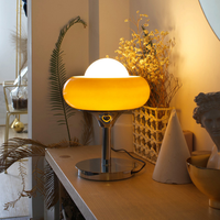 Lampe de table en verre à tarte aux oeufs postmoderne avec abat-jour créatif de conception de Bauhaus de luxe pour alimentation ca de chambre à coucher de salon