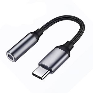 Adattatore Audio Type C con Cavo Intrecciato in Nylon da USB C a <span class=keywords><strong>Jack</strong></span> Femmina da 3,5mm <span class=keywords><strong>per</strong></span> <span class=keywords><strong>Cuffie</strong></span> - Product Image 1