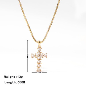Новый крест ожерелье из нержавеющей стали ювелирные изделия PVD 14K 18k золото хип-хоп кубический циркон Распятие крест ожерелье Подарки - Product Image 6