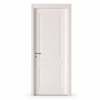 Porte intérieure minimaliste en PVC blanc moulé, panneau encastré cintré, finition mate, âme en MDF, tailles personnalisées, pour salle de bain, chambre, hôtel