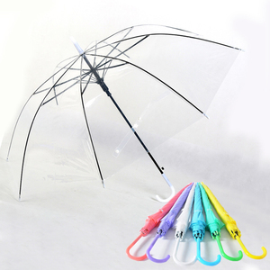 QX Wholesale Clear <b>Umbrella</b> Custom Printing Rainproof Straight Auto Open Transparent Customized POE <b>Umbrella</b> - Product Image 1