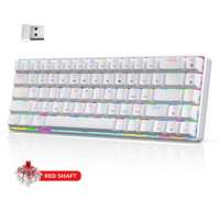 Keyboard Mekanik Nirkabel Gaming Compact HXSJ V800 68-Key 3-mode USB-C Ergonomis dengan Lampu Latar RGB untuk Laptop Mac PC