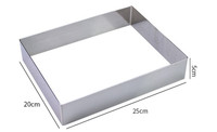 Moules à gâteau rectangulaires en acier inoxydable pour la maison et la cuisine, 6 x 4 pouces, cercle à mousse, emporte-pièce rectangulaire, emporte-pièce à gâteau au fromage