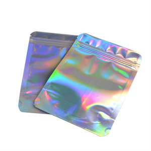 Tùy chỉnh r đứng lên cầu vồng bao bì túi Holographic resealable Mylar nhựa Hologram Hologram Zip khóa túi - Product Image 3