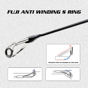 Caña de Pescar HONOREAL CENTURUS de 2 Secciones con Anillas <span class=keywords><strong>Fuji</strong></span> <span class=keywords><strong>SIC</strong></span>, Mango Ergonómico de EVA, para Casting, con Caña de Spinning Dura M ML MH - Product Image 5