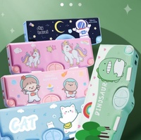 Étui à crayons holographique élégant et mignon, compartiment extensible, magnétique, multifonctionnel, fournitures de bureau et scolaires, cadeau pour enfants