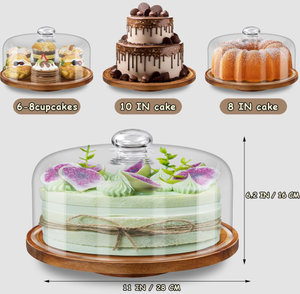 Wholesales Clear <strong>Cake</strong> <strong>Stand</strong> with Dome Lid <strong>Rotating</strong> <strong>Cake</strong> <strong>Stand</strong> - Product Image 2