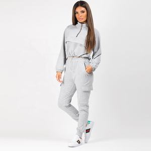 PIHA SPORTS Survêtement complet pour femme, nouvelle mode, élégant, avec logo personnalisé, en molleton de coton, hiver, 2 en 1, poche utilitaire, jogging, actif - Product Image 1