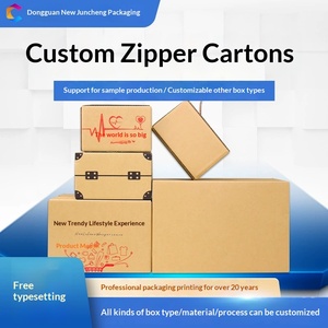 Custom Zipper Cardboard <b>Boxes</b> Small Batch <b>Large</b> Sky and Ground Lid Shipping Kraft Mailer Packaging - Product Image 2
