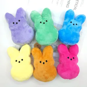 2024 Hot Sell Peeps Easter Bunny Plush Stuffed Rabbit Colorful Small Soft Easter Bunny Peeps Plush Toys Children's Gift