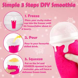 Slushie Slushy Maker Squeeze Cool Stuff Doble capa de silicona Slush Summer Cooling Cup con cuchara de paja - Product Image 3