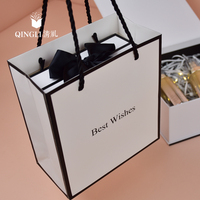Boîte-cadeau personnalisée de luxe avec décoration en ruban blanc, boîte en carton magnétique pour bijoux, parfum