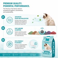 Litière pour chat en tofu biodégradable à prix compétitif, fibres végétales hydrosolubles, sable de soja sans produits chimiques ni parfum, pour le nettoyage des animaux de compagnie