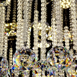 Lámpara de bola de cristal con control remoto Luz de techo de cristal con forma de flor de cromo inoxidable - Product Image 5