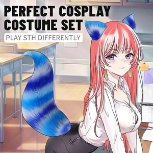 Set di 4 pezzi di sesso volpe <span class=keywords><strong>coda</strong></span> Anales spina giocattoli di testa <span class=keywords><strong>con</strong></span> orecchie di gatto cerchietto colletto di pasta per capezzoli - Product Image 4