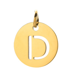 Collar con colgante de 26 letras de acero inoxidable chapado en oro de 18 quilates, diseño hueco simple, collar personalizado al por mayor - Product Image 6