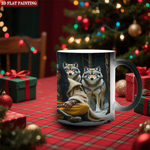 Mug en céramique premium 11oz noir givré, tasse à sublimation magique changeant de couleur à la chaleur - Product Image 2