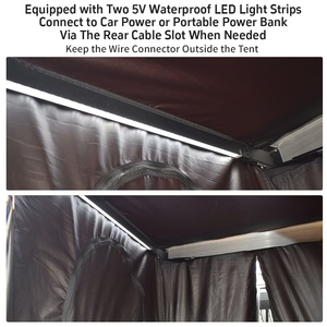 Nouvelle conception de tente de <span class=keywords><strong>douche</strong></span> latérale pour voiture <span class=keywords><strong>avec</strong></span> coque en aluminium <span class=keywords><strong>et</strong></span> éclairage LED pour camping, toilettes <span class=keywords><strong>et</strong></span> bain - Product Image 4