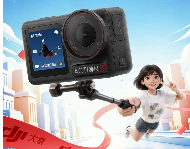 Djl0smo Action5 Second-hand Flagship 1/1.3-Inch Large Sensor Sports Camera