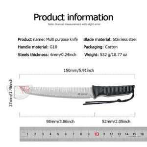 มีดใบตายสแตนเลส ZHAN3 ขอบตรง ด้ามจับ G10 สำหรับการเอาชีวิตรอดกลางแจ้ง ตั้งแคมป์ ล่าสัตว์ ปรับแต่งได้ - Product Image 6