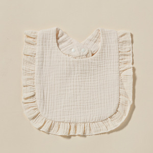 Baberos de babero de <span class=keywords><strong>4</strong></span> capas para recién nacidos, Baberos de muselina de algodón orgánico, Baberos con volantes para bebés - Product Image 2