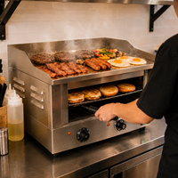 Peralatan Dapur Listrik Multifungsi Komersial CUCINA, Mesin Panggangan Burger Datar, Mesin Panggangan Kontak Salamander