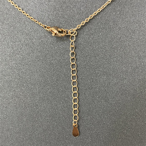 Collar Gargantilla Popular 2024 de Oro de 18K <span class=keywords><strong>y</strong></span> Cobre con Doble Círculo Redondo Entrelazado de Pedrería <span class=keywords><strong>y</strong></span> Grabado 'I Love You' - Product Image 6
