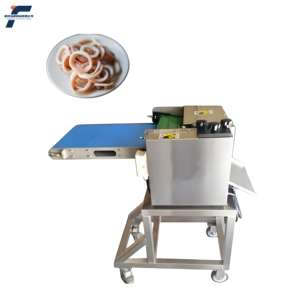 Coupeur d'anneau commercial automatique Trancheuse de calmar automatique Coupeur de viande de poisson Anneaux de calmar frais <span class=keywords><strong>ou</strong></span> congelés Machine à trancher - Product Image 1