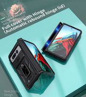 Étui de téléphone pliable 2 en 1 en TPU PC, résistant aux chocs, avec support métallique rotatif, couvercle à charnière coulissante, protection complète pour Google Pixel Fold