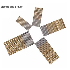 Twist <b>Drill</b> <b>Bit</b> Set 1-3mm Straight Shank Gold Finish For Metal Drilling 50 Pcs - Product Image 1