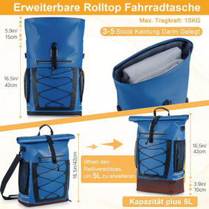 Sac à dos de vélo extensible 3-en-1 étanche 20-33L avec compartiment <span class=keywords><strong>pour</strong></span> ordinateur portable <span class=keywords><strong>pour</strong></span> <span class=keywords><strong>porte</strong></span>-bagages – Vente directe usine - Product Image 2