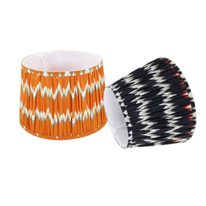 Factory Price <strong>Small</strong> MOQ Royal <strong>Cone</strong> Pleated Fabric Table Lampshade <strong>Orange</strong> Black Lamp Covers &amp; Shades - Product Image 1