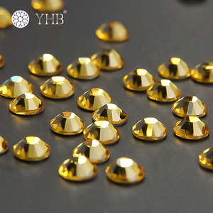 平背热熔强力胶水水钻散装批发浅色托帕石热熔水钻 - Product Image 1