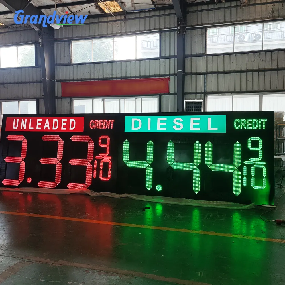 Fabrikant 7 Segmenten Led Display Afstandsbediening Led Digitale Gasprijs Teken Voor Tankstation Gas Prijs Display 6 ~ 64 Inch