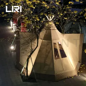 Teepee Tent Outdoor Wooden Stand Canvas Pyramid Teepee Tipi Event Tents For Sale