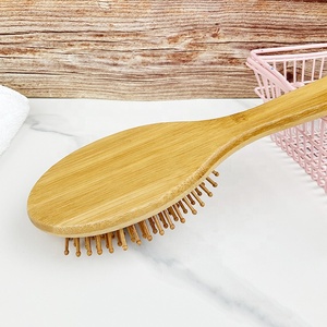 High Quality Wholesale Hair Comb Circle <strong>Bamboo</strong> <strong>Hairbrush</strong> for Massage Hair Extensions Brush - Product Image 5