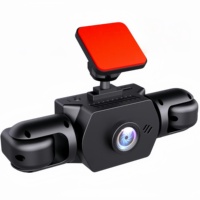 Caméra de tableau de bord IPS 4 objectifs 2 pouces avec écran 4 voies, enregistrement en boucle avant/arrière/gauche/droite, moniteur de stationnement en marche arrière, vision nocturne, DVR de voiture