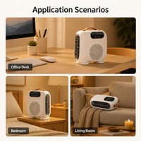 Ventilateur Chauffant Portable de Bureau, Radiateur Électrique, 3 Niveaux, Minuteur, Télécommande, Vertical/Horizontal, Silencieux, Économe en Énergie, Protection Contre la Surchauffe