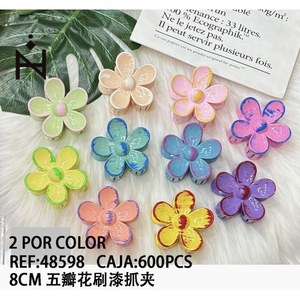 Fermaglio per Capelli a Cinque Petali 8Cm Design Floreale Colorato - Product Image 1