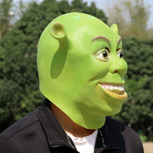 Masque en latex Shrek, taille unique, accessoires de fête costumée à thème géométrique de dessin animé - Product Image 2