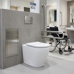 <span class=keywords><strong>WC</strong></span> moderne MWD WaterMark Easy Height, cuvette sans rebord Tornado, en céramique, pour salle de bain, idéal pour les personnes ambulantes et les personnes âgées - Product Image 2