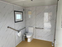 Toilettes préfabriquées mobiles d'extérieur en panneaux sandwich, design moderne, écologiques et longue durée de vie, vente en gros directe usine