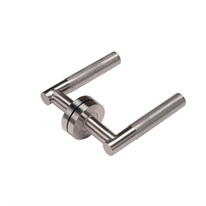 Nuova maniglia per porta a leva moderna di lusso in acciaio inossidabile con manicotto zigrinato copertura rosa con filo spazzolato per porta interna - Product Image 1