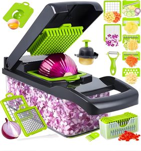 Cortador de Alimentos Multifuncional 16 en 1, Rebanador de Frutas y Cebollas, Cortador de Verduras y Patatas, 14 Utensilios en 1 Modelo - Product Image 1